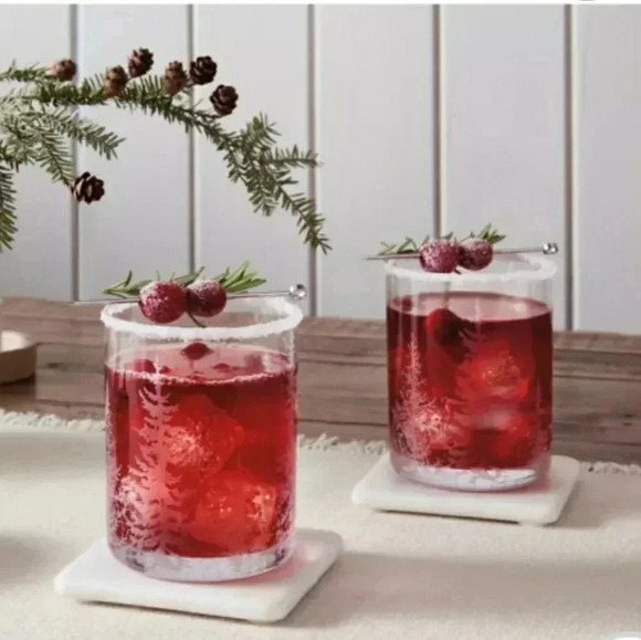 Set Of 3 Vintage Libbey Frosty Pines Christmas Tree Etched Glasses - Picture 2 of 4